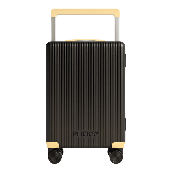 PLICKSY Cabin Trolley – Black & Beige (20-Inch)