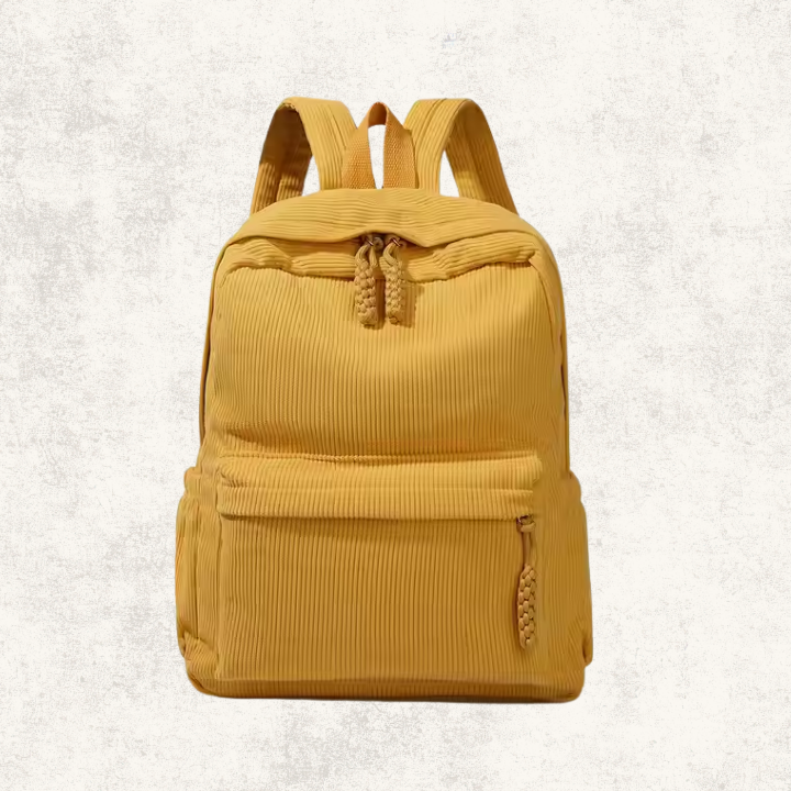 PLICKSY Everyday Backpack – Mustard Corduroy