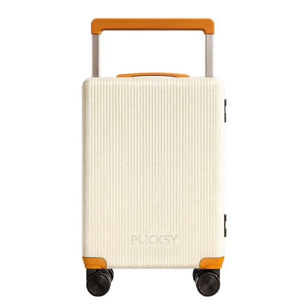 PLICKSY Cabin Trolley – Cream & Orange (20-Inch)