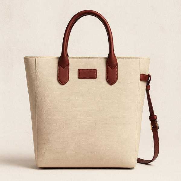 PLICKSY Everyday Tote – Beige & Brown