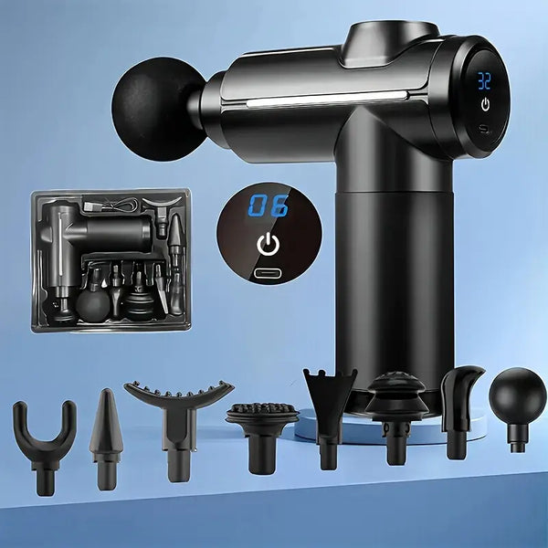 Plicksy Deep Tissue Massage Gun – With 8 Attachments
